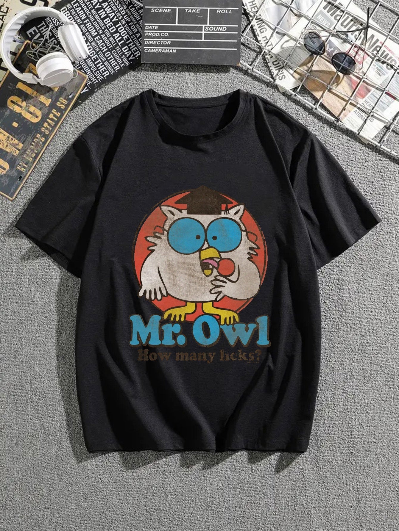 Men's Mr. Owl Print Stylish T-Shirt