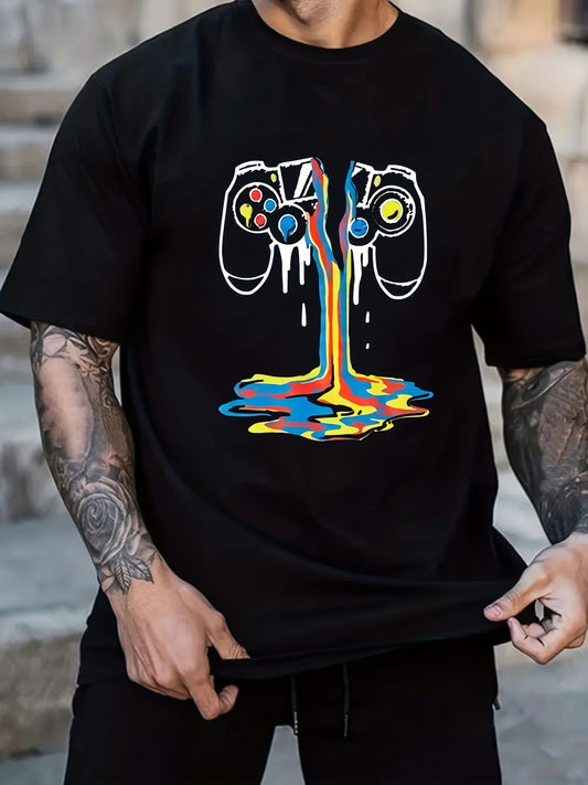 Colorful Game Handle Pattern Men's T-shirt