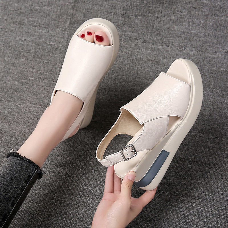 Platform Crossover Toe Sandals