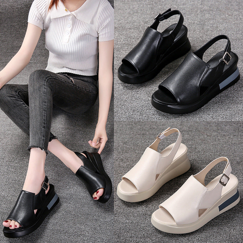 Platform Crossover Toe Sandals