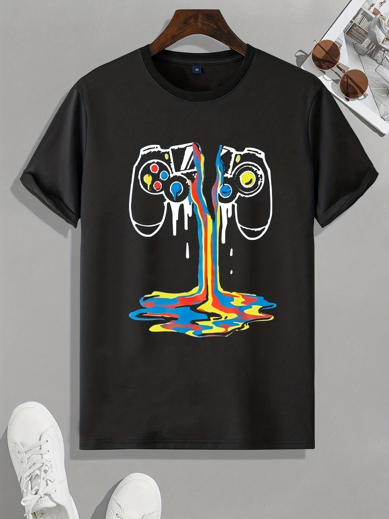 Colorful Game Handle Pattern Men's T-shirt