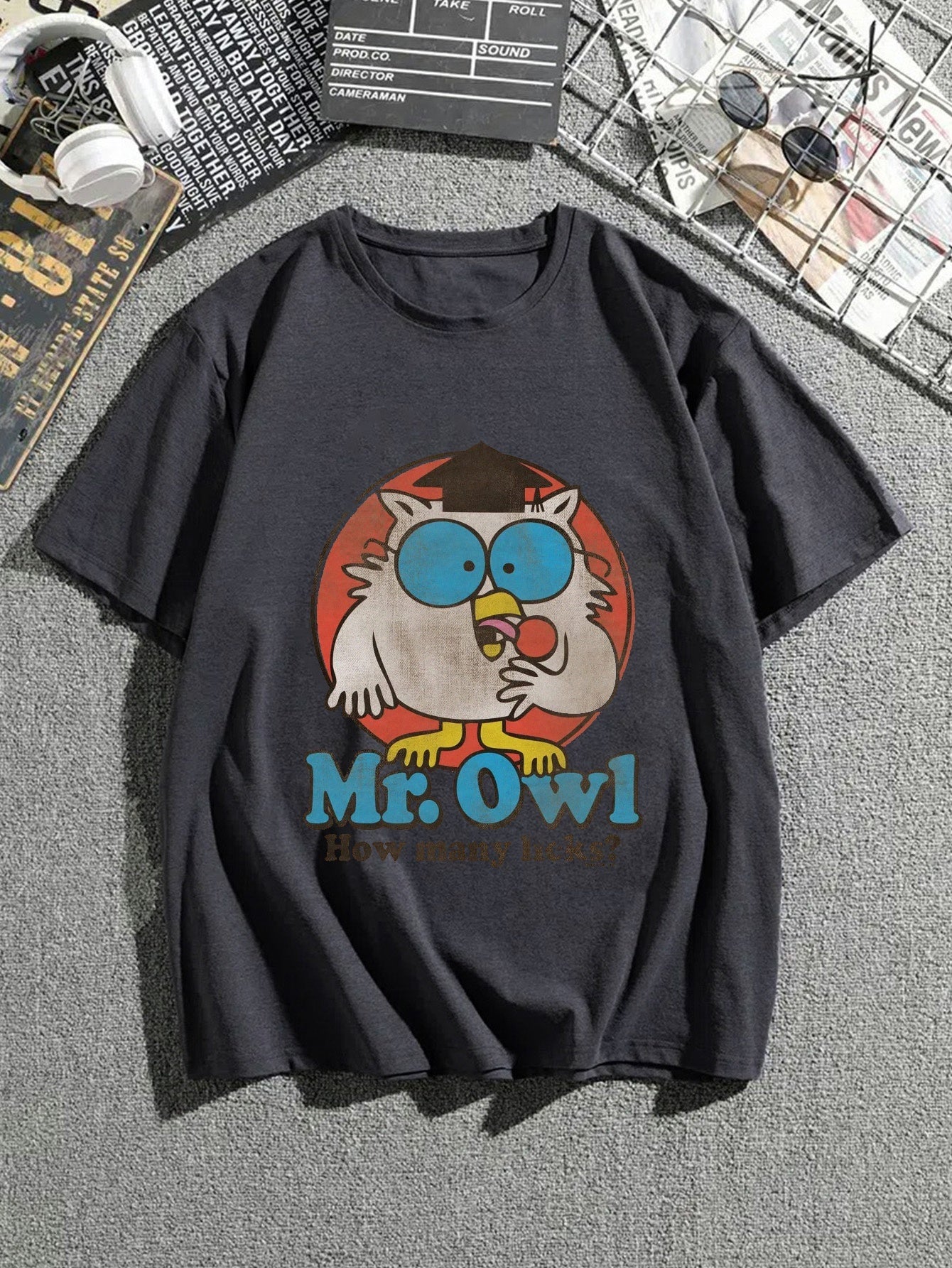 Men's Mr. Owl Print Stylish T-Shirt