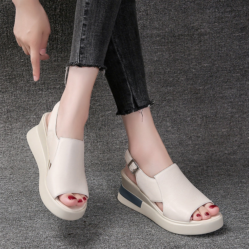 Platform Crossover Toe Sandals