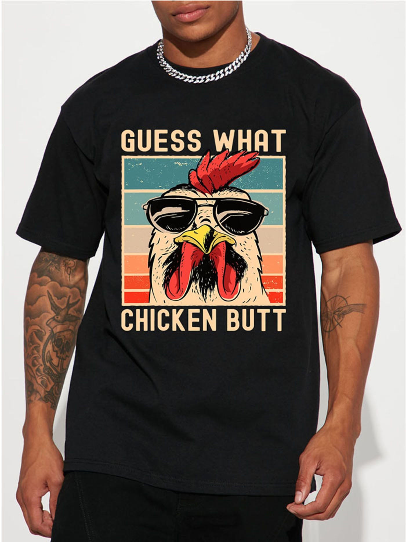 Men's Casual Trendy Chicken Print T-shirt