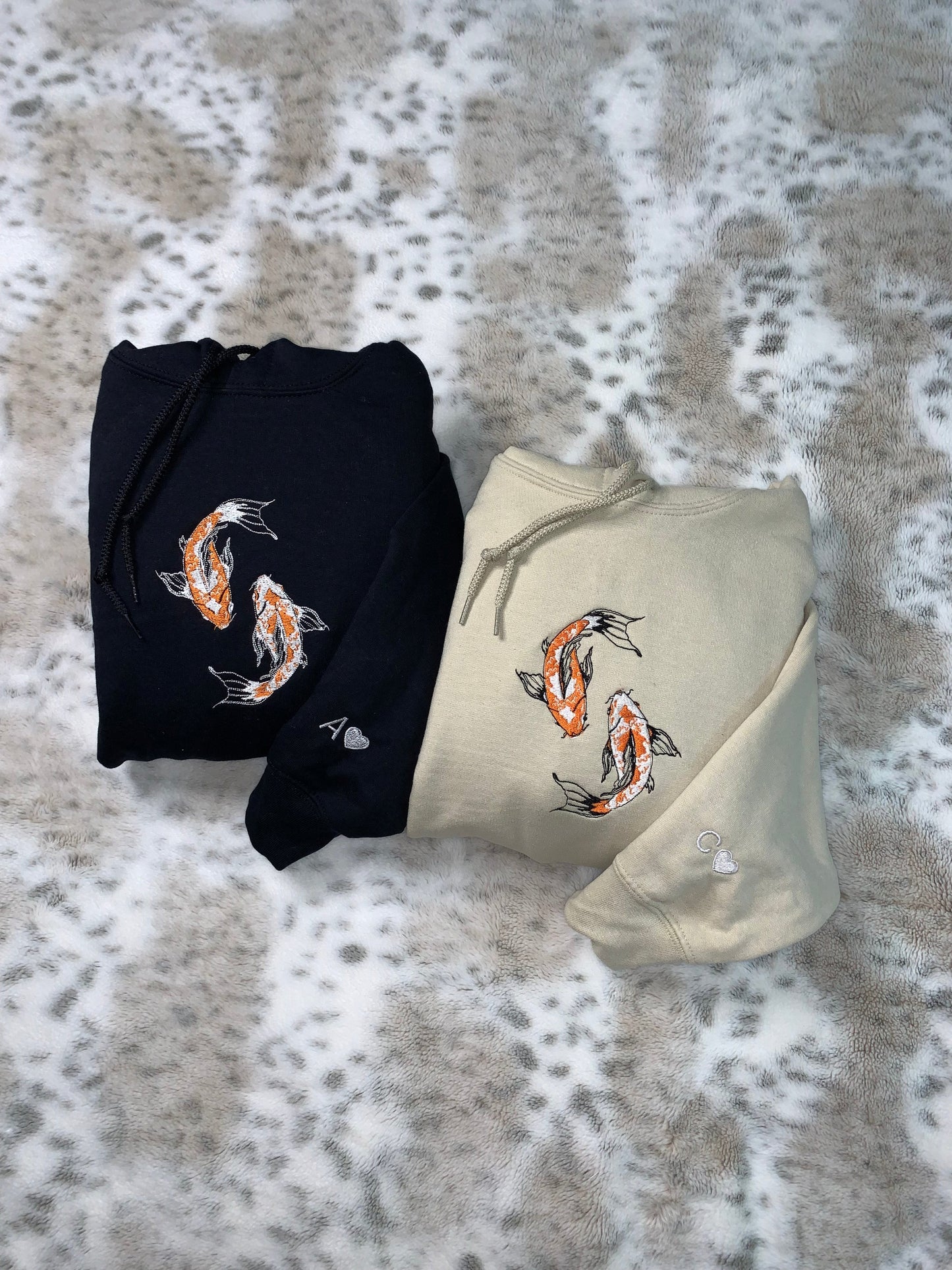 Yin & Yang Fish Matching Couples Embroidery Hoodies/Sweatshirts