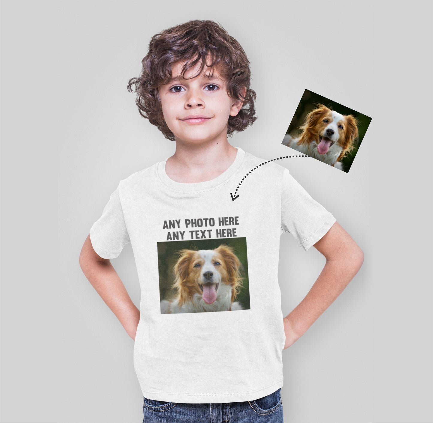 Custom Photo/Text Crewneck T-shirts, Personalize Any Design