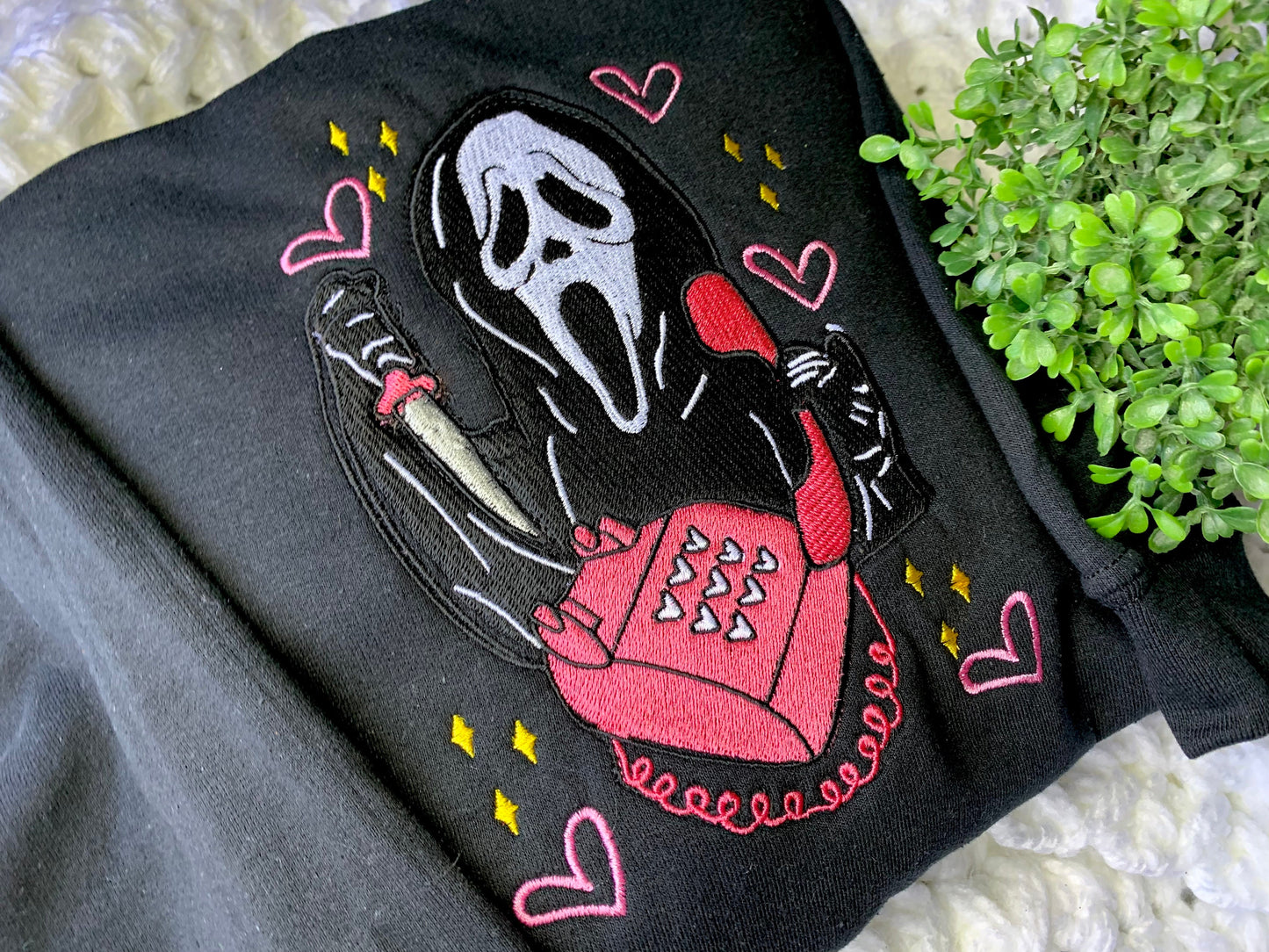 Ghost Face Embroidered Scream Hoodie