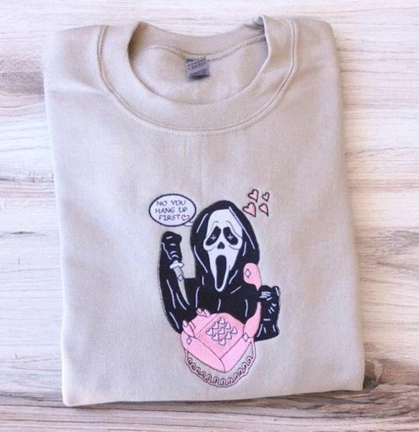 Ghost Face Embroidered Scream Hoodie