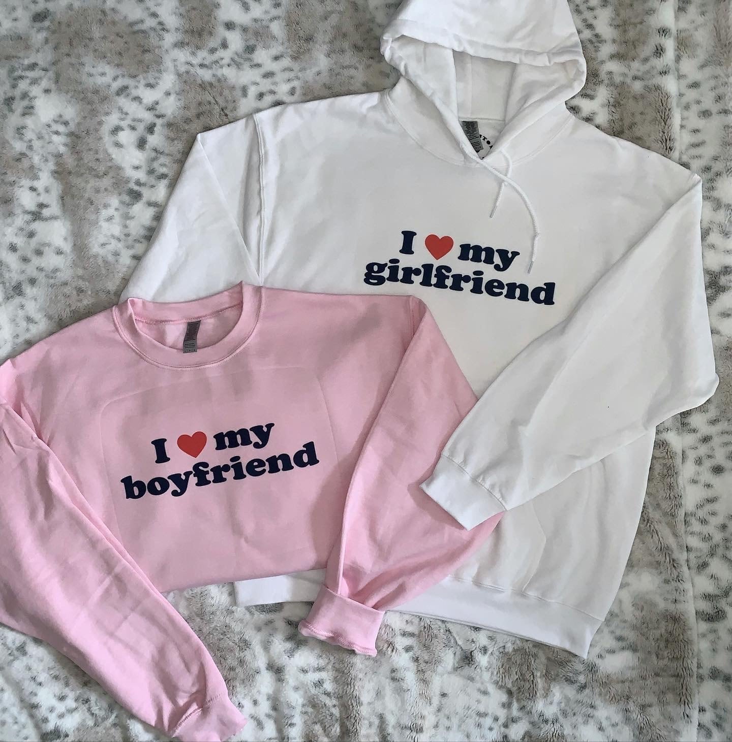 Matching Couples I <3 My Bf/Gf Printed Hoodies/Sweatshirts