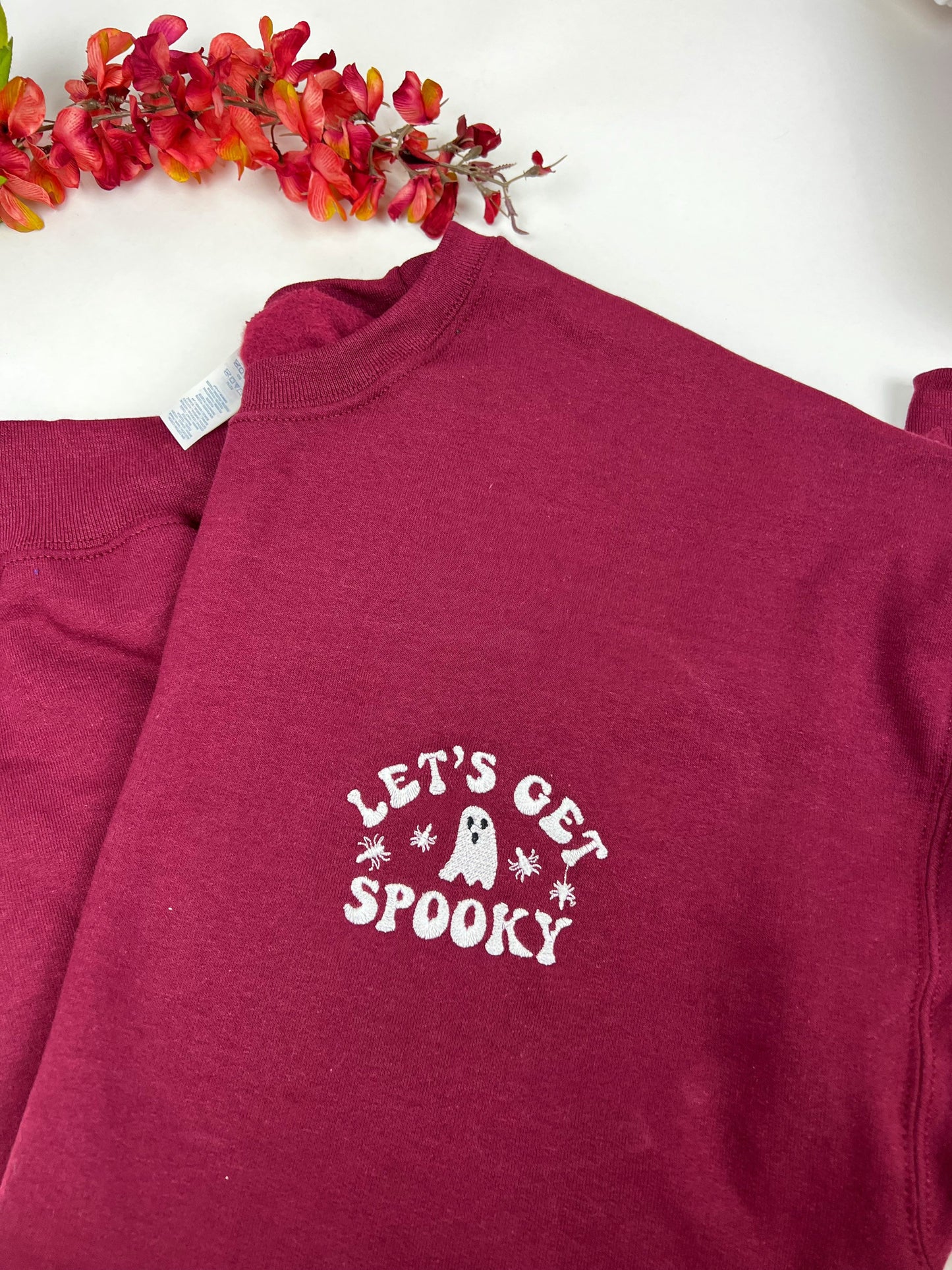 Spooky Season Embroidered Halloween Crewneck Sweatshirt