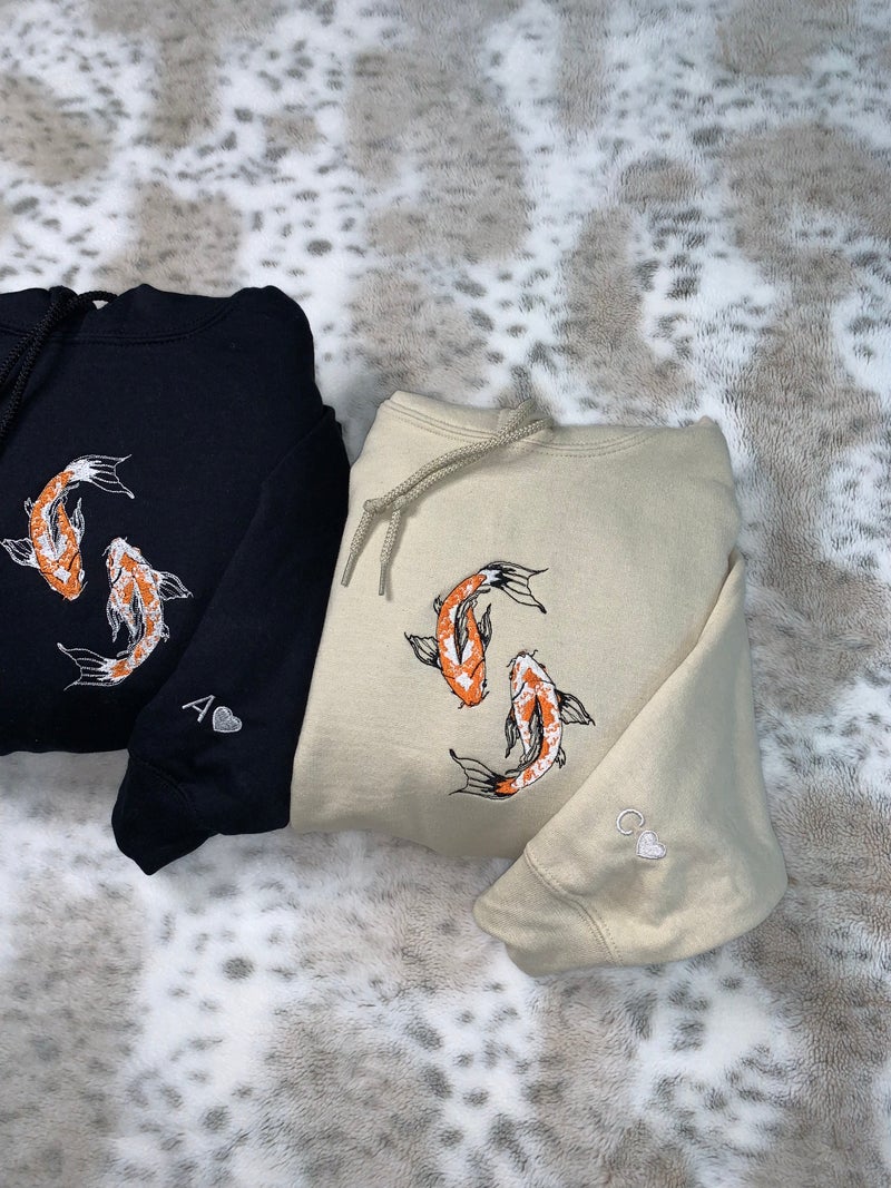 Yin & Yang Fish Matching Couples Embroidery Hoodies/Sweatshirts