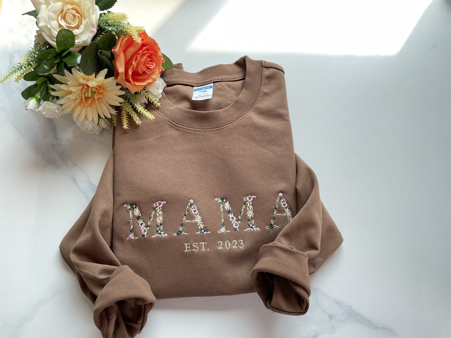 Custom Floral Alphabet Embroidered Crewneck/Hoodies