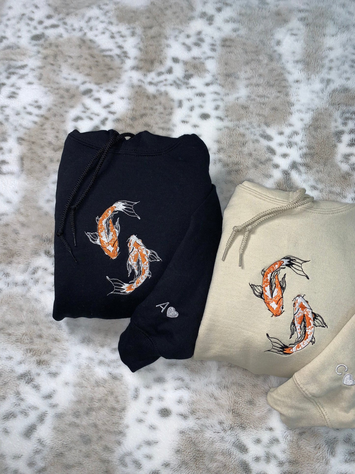 Yin & Yang Fish Matching Couples Embroidery Hoodies/Sweatshirts