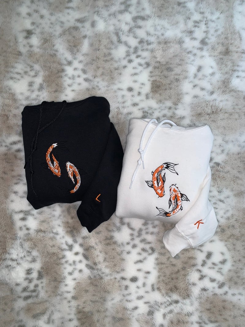 Yin & Yang Fish Matching Couples Embroidery Hoodies/Sweatshirts