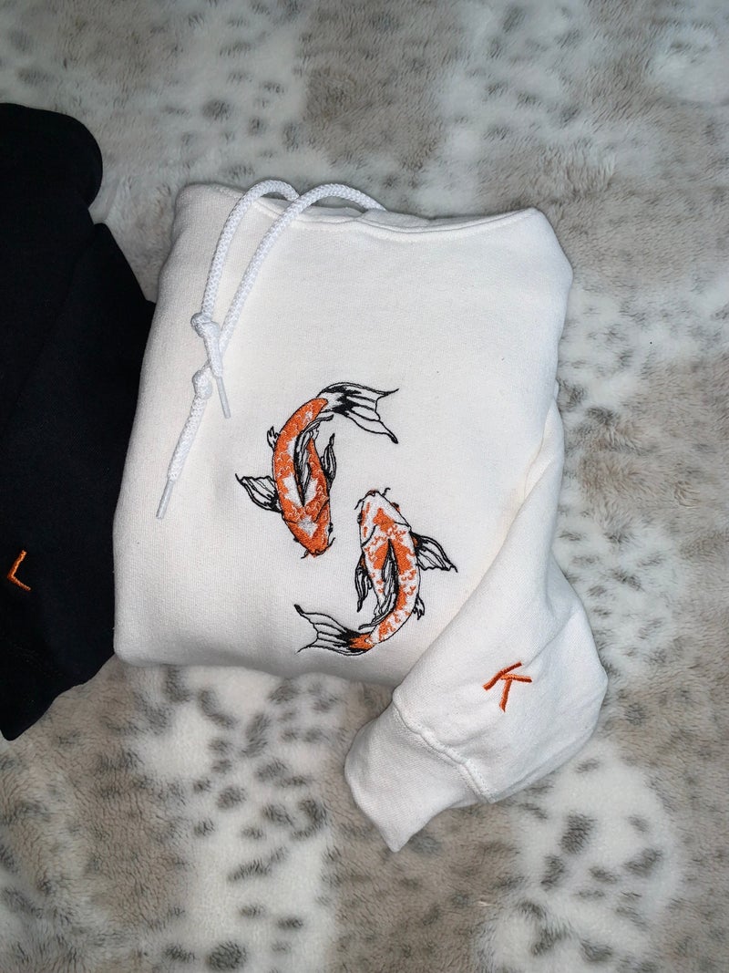 Yin & Yang Fish Matching Couples Embroidery Hoodies/Sweatshirts