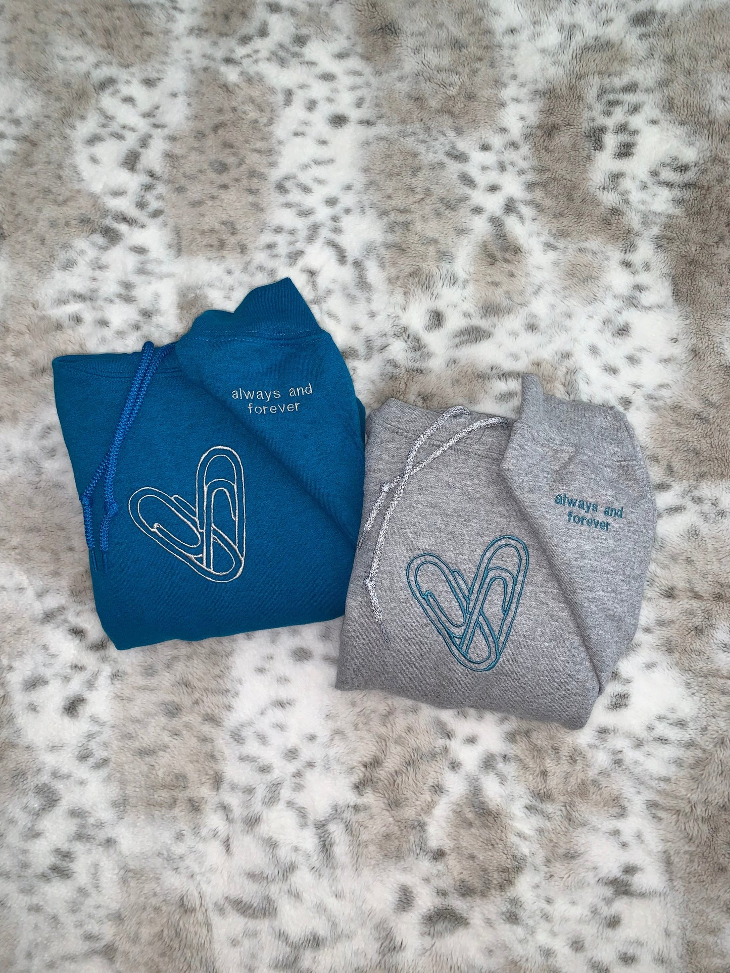 Paperclip Heart Embroidery Matching Couples Hoodies/Sweatshirts