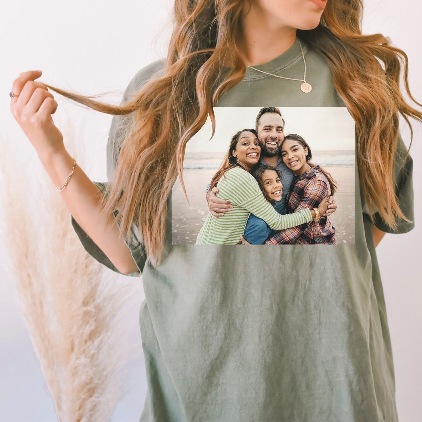 Custom Photo/Text Crewneck T-shirts, Personalize Any Design