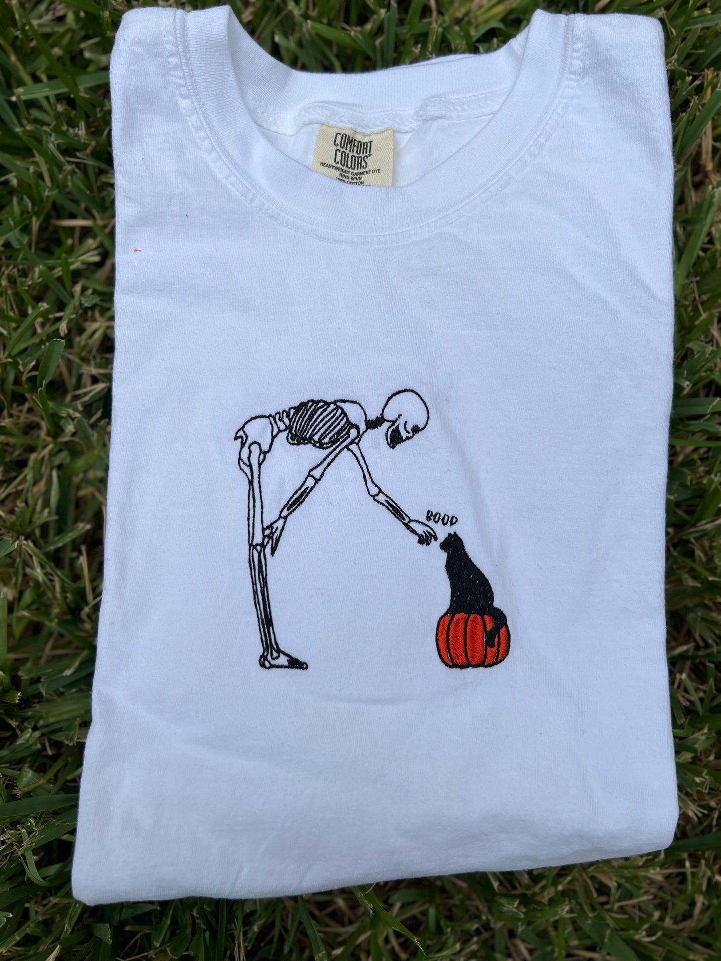 Skull and Cat Pumpkin Crewneck Sweater