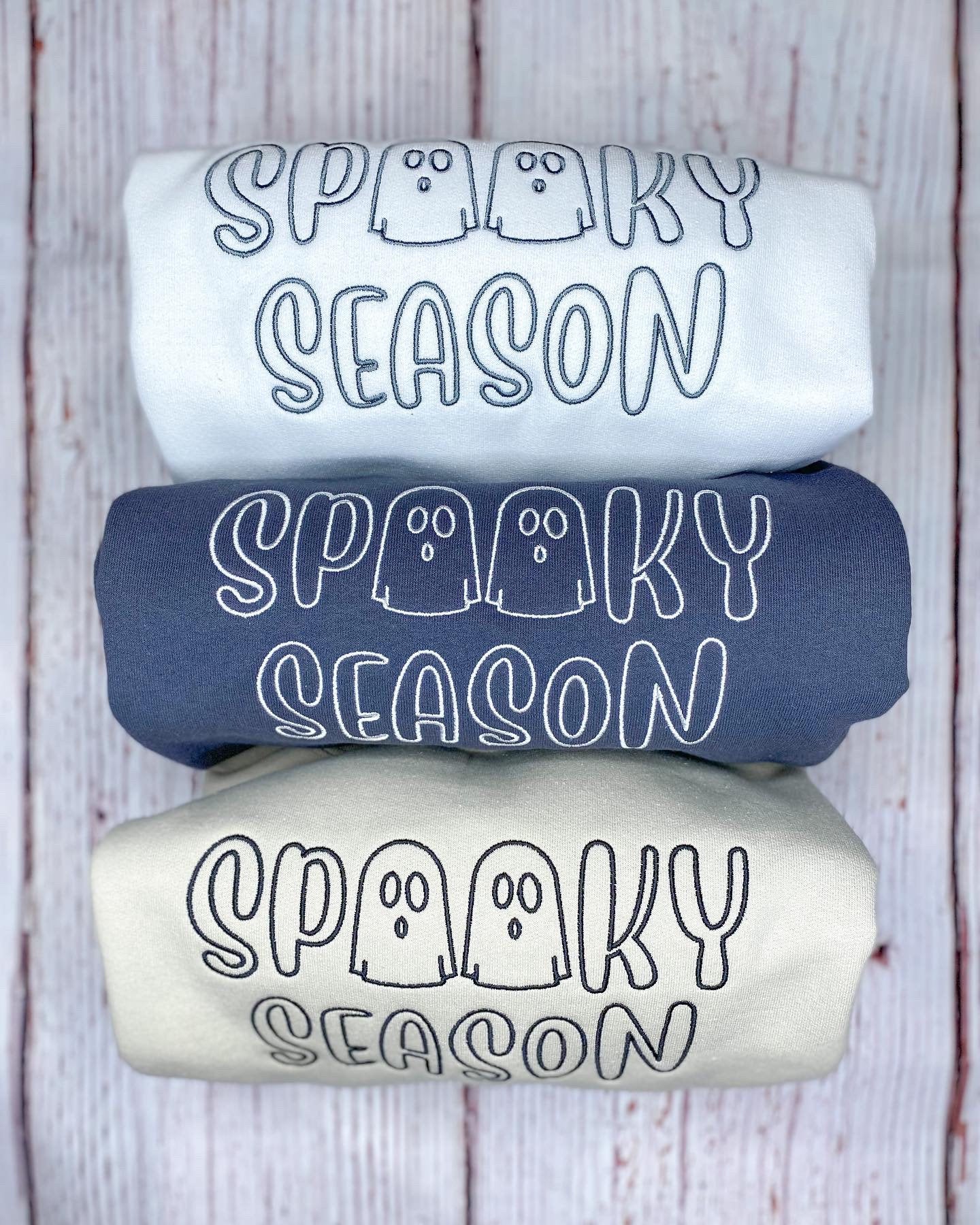 Spooky Season Embroidered Sweatshirt -- Halloween Sweatshirt, Crewneck