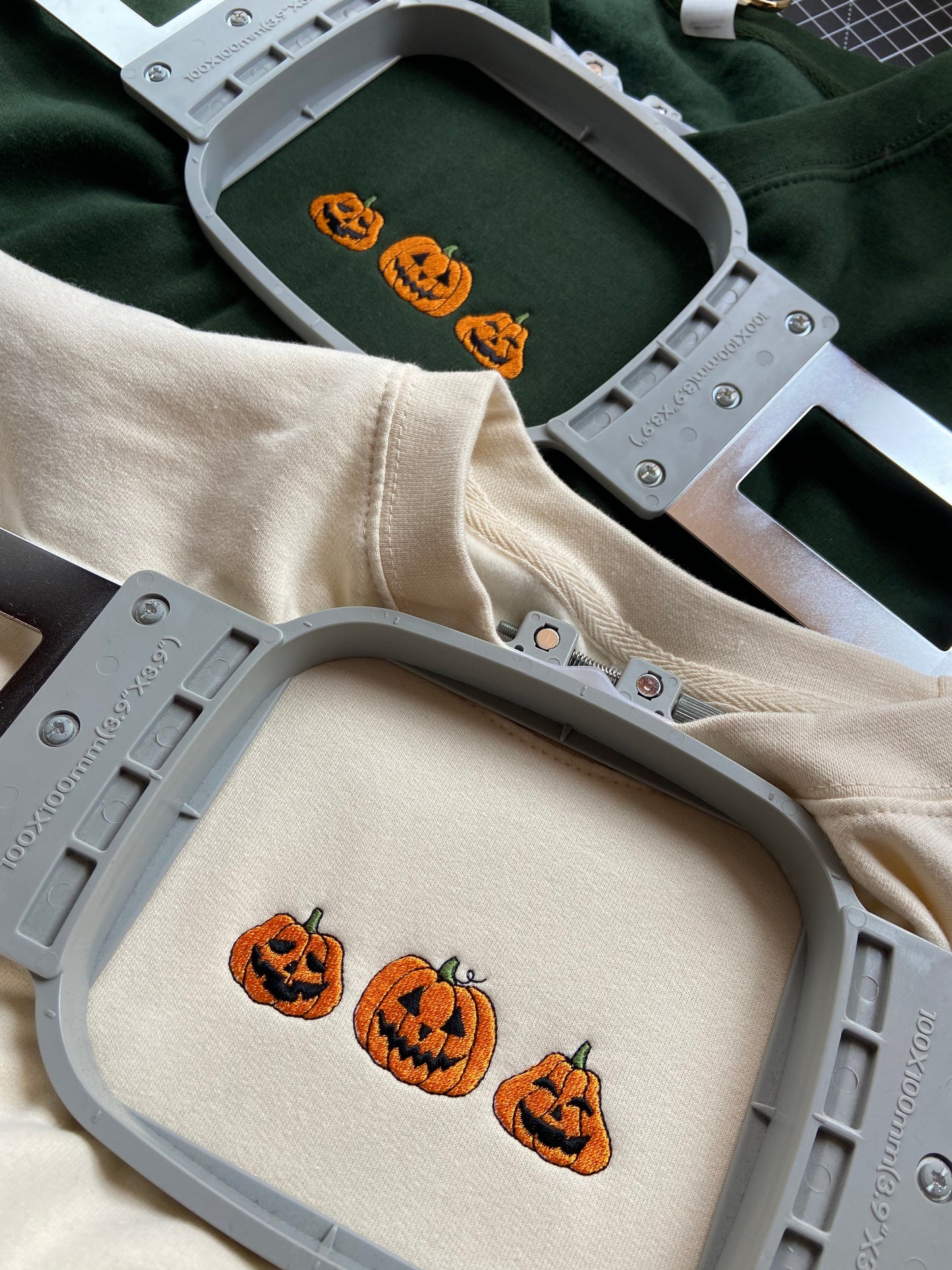 Pumpkin Face Embroidered Sweatshirt Halloween