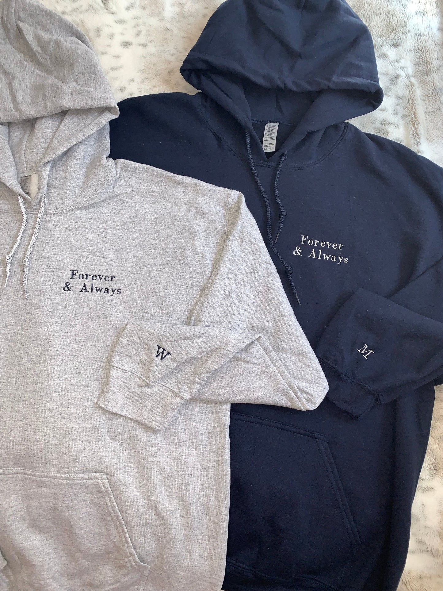 Forever & Always Matching Couples Embroidery Hoodies/Sweatshirts