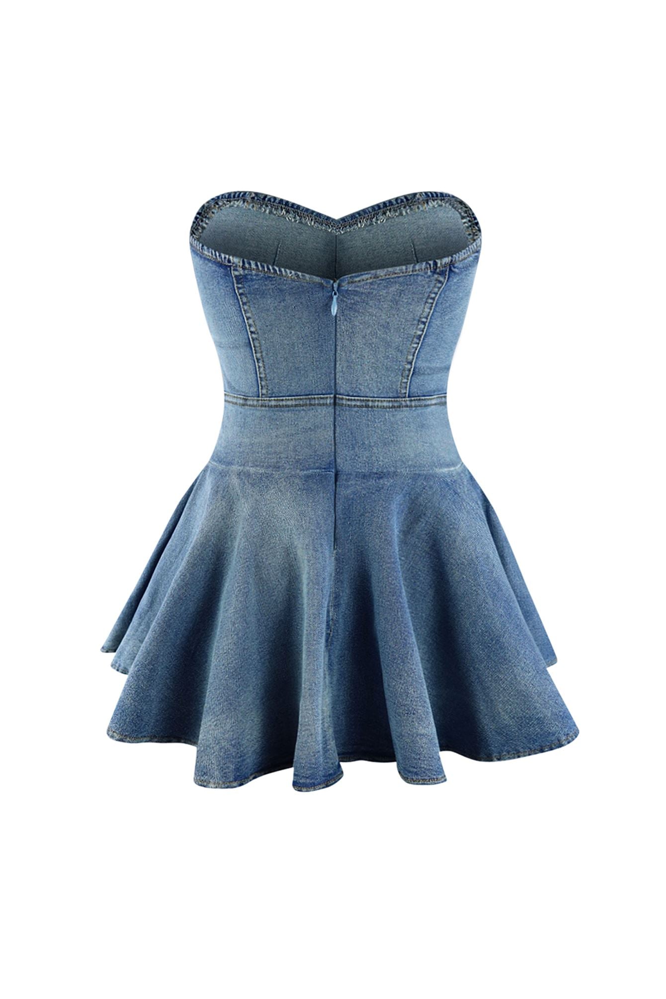 Denim Balletcore Corset Mini Dress Dresses EDGE 