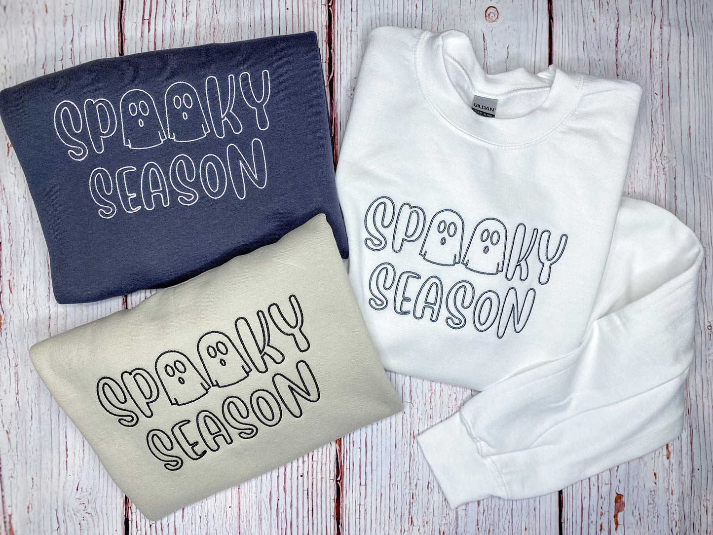 Spooky Season Embroidered Sweatshirt -- Halloween Sweatshirt, Crewneck