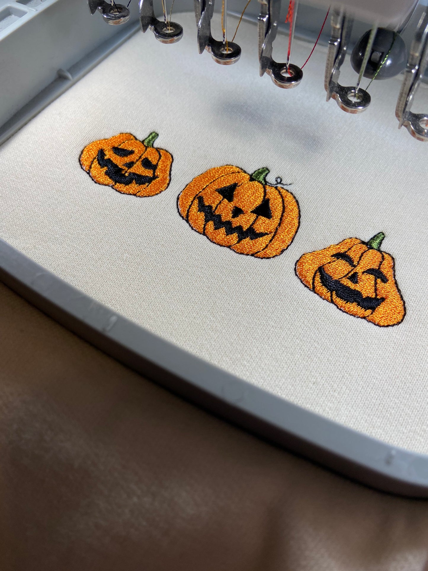 Pumpkin Face Embroidered Sweatshirt Halloween