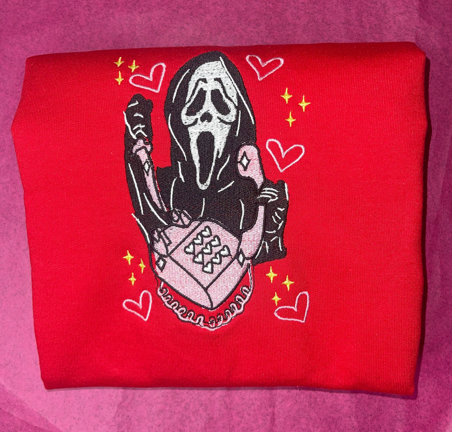 Ghost Face Embroidered Scream Hoodie