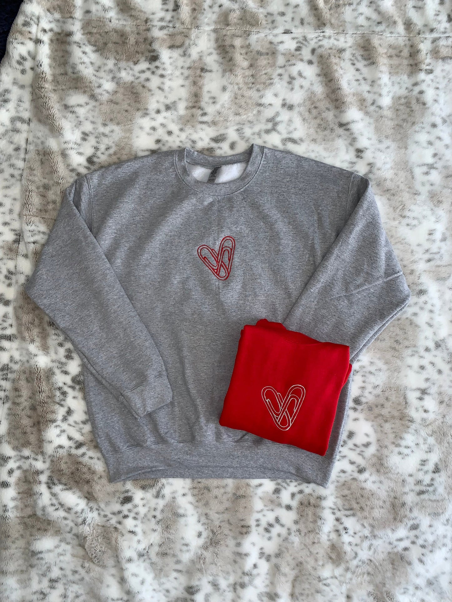 Paperclip Heart Embroidery Matching Couples Hoodies/Sweatshirts