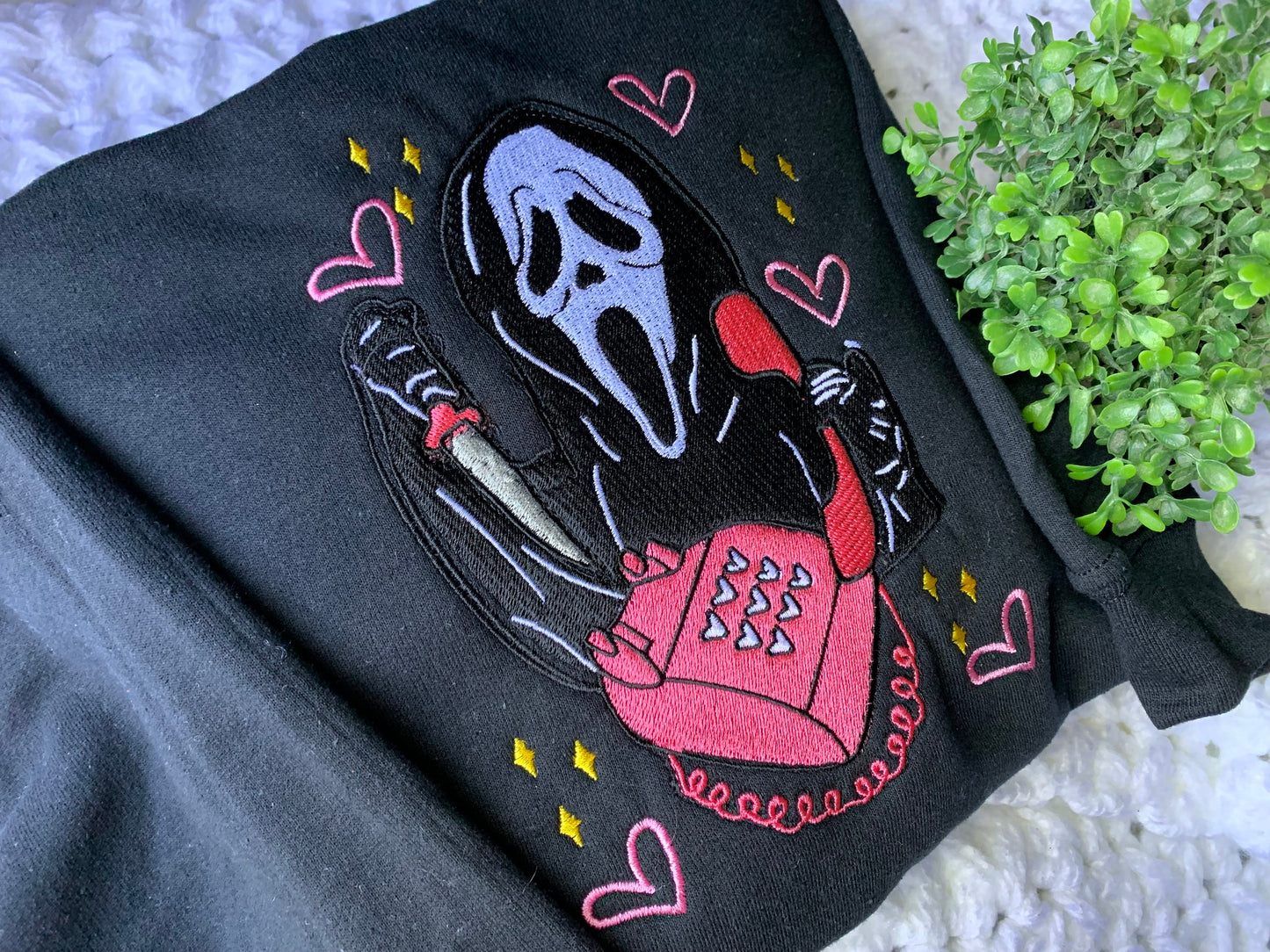 Ghost Face Embroidered Scream Hoodie