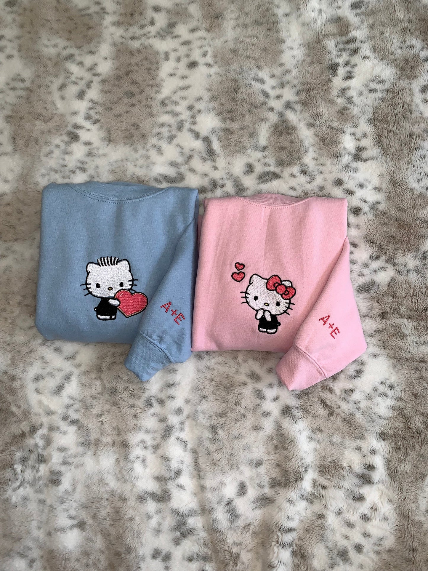 Matching Couples Kitty Embroidery Hoodies/Sweatshirts