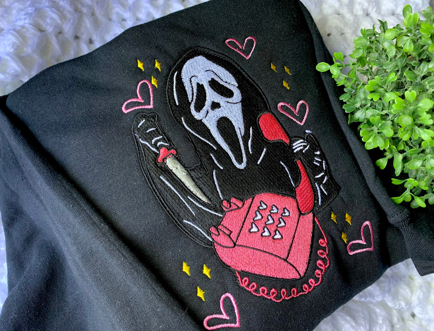 Ghost Face Embroidered Scream Hoodie