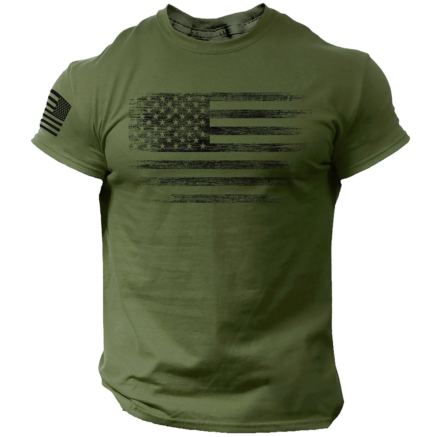 USA Flag Men T Shirt | Patriotic American Tee | Army Style | 100% Cotton