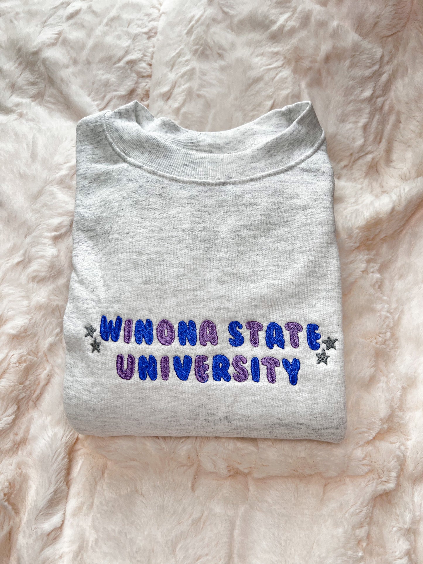 Custom Bubble Letter College/University Embroidered Sweatshirts