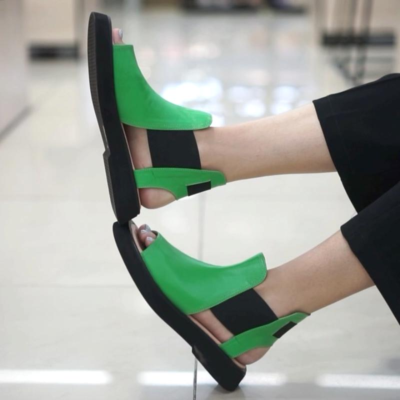 Fish Mouth Contrast Color Sandals