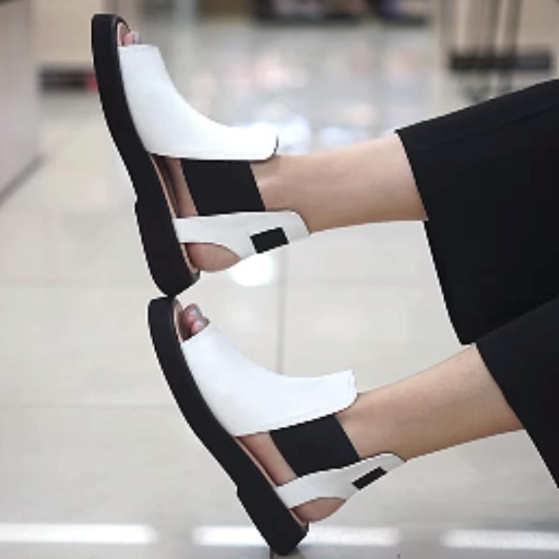 Fish Mouth Contrast Color Sandals