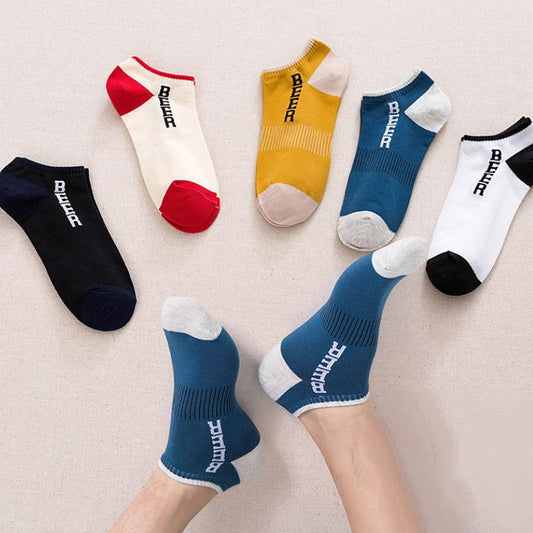 Men's Cotton Sweat Absorbing And Breathable Ship Socks