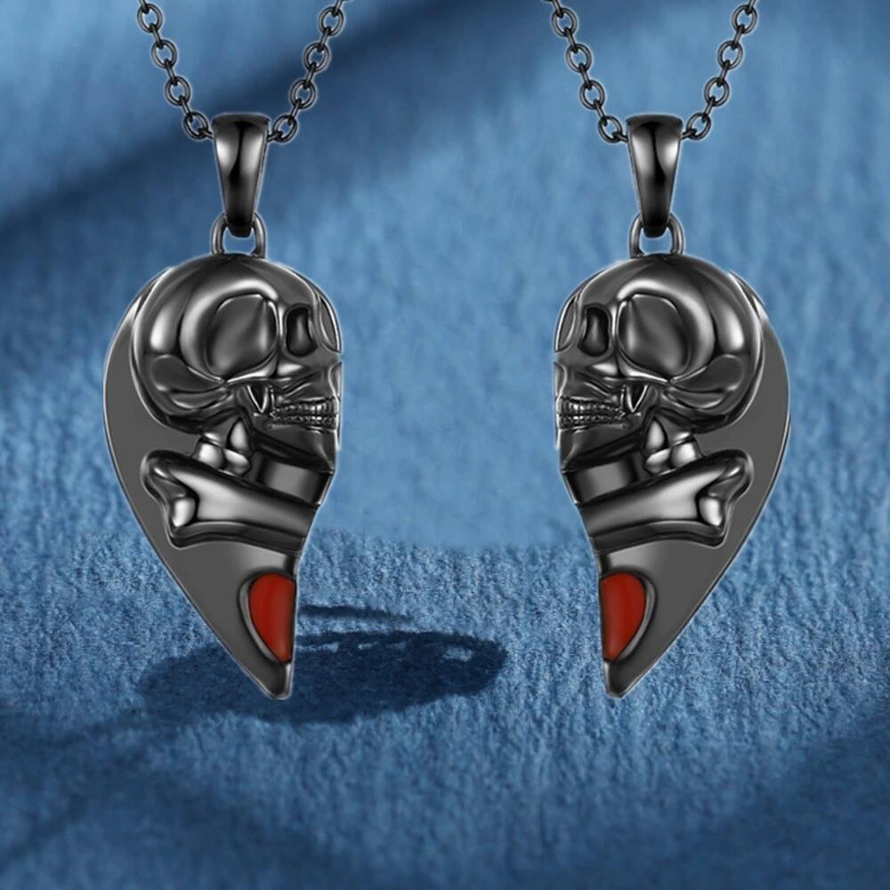 Skull Magnetic Couple Necklace