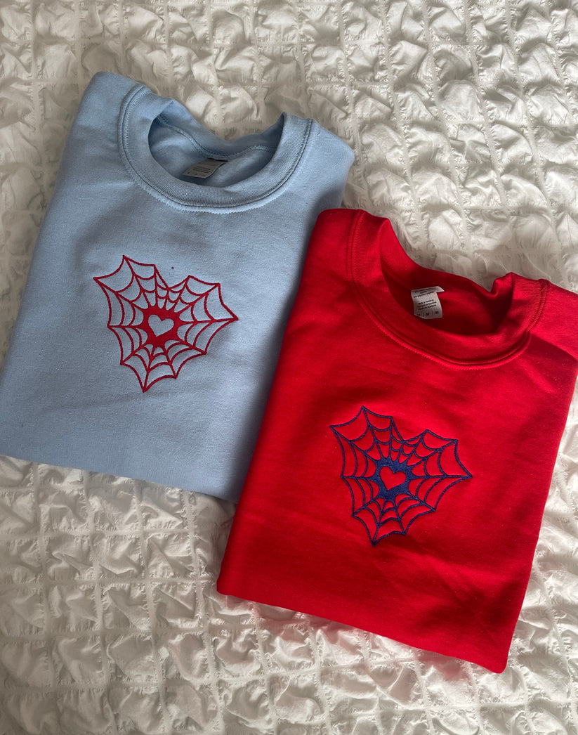 Heart Web Embroidered Sweatshirt/ Hoodie