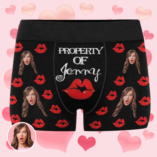 (Insert Photo) Property Of Girlfriends - Personalized Men's Boxer Briefs004