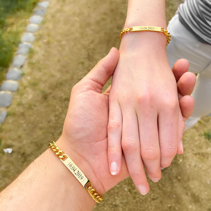 ID partner bracelets with engraving lanclove