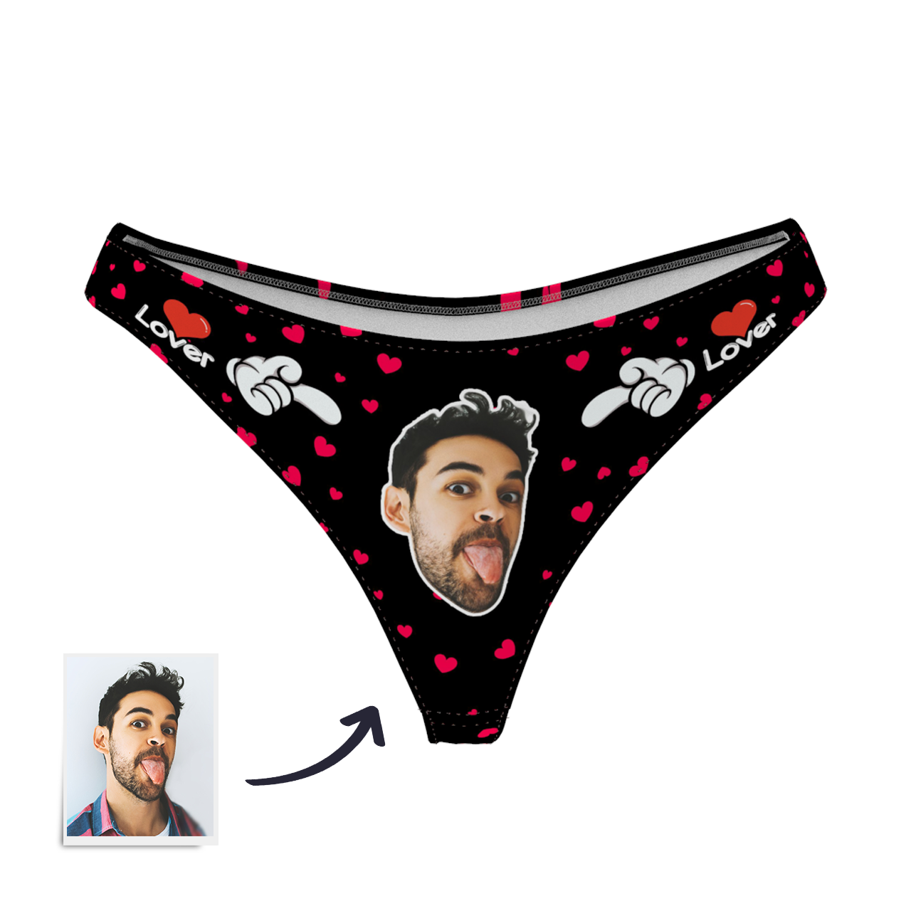 Custom Boyfriend Facial Thong Panties001