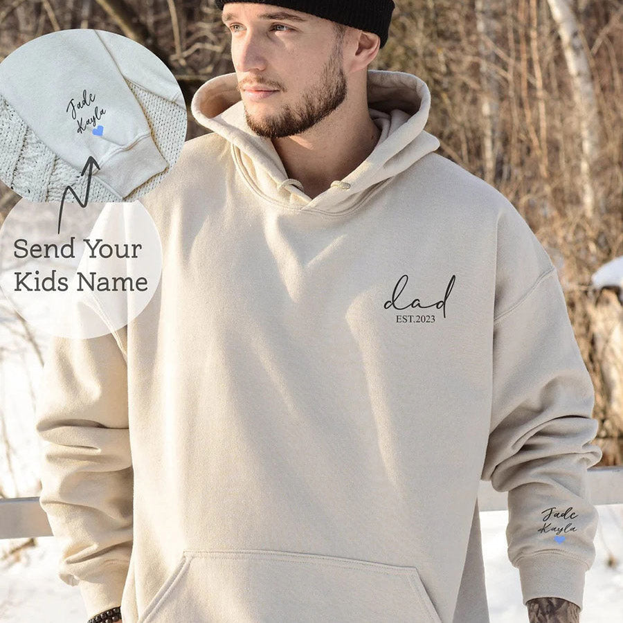 Custom Hoodie with Family Names on Sleeve