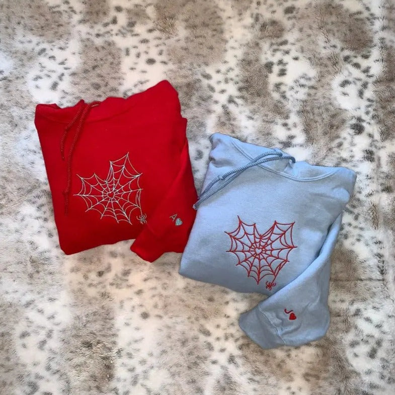 Heart Web Embroidered Sweatshirt/ Hoodie