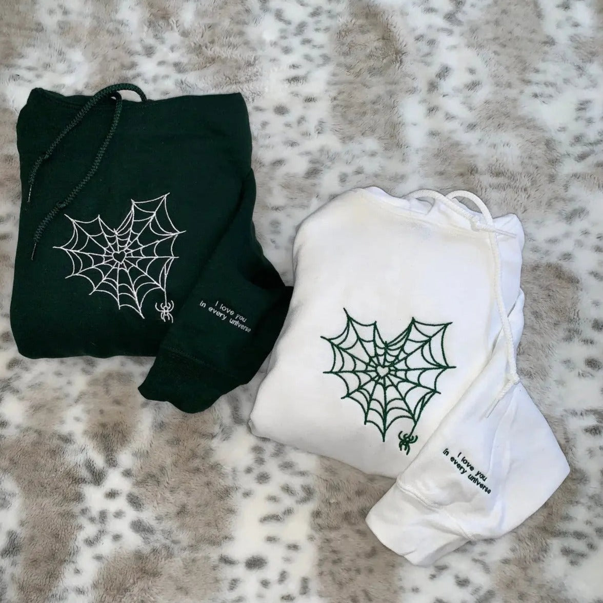 Heart Web Embroidered Sweatshirt/ Hoodie