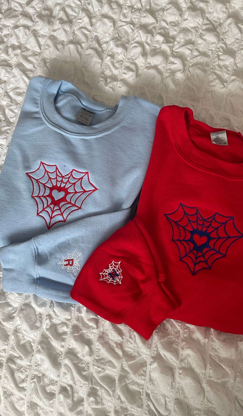 Heart Web Embroidered Sweatshirt/ Hoodie