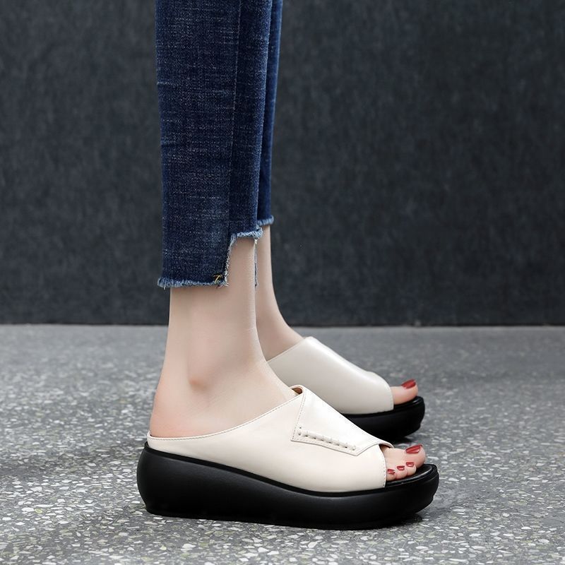 2023 Women's New Thick-Bottomed Fish Mouth Slippers-Limited Time Offer: 50% Off