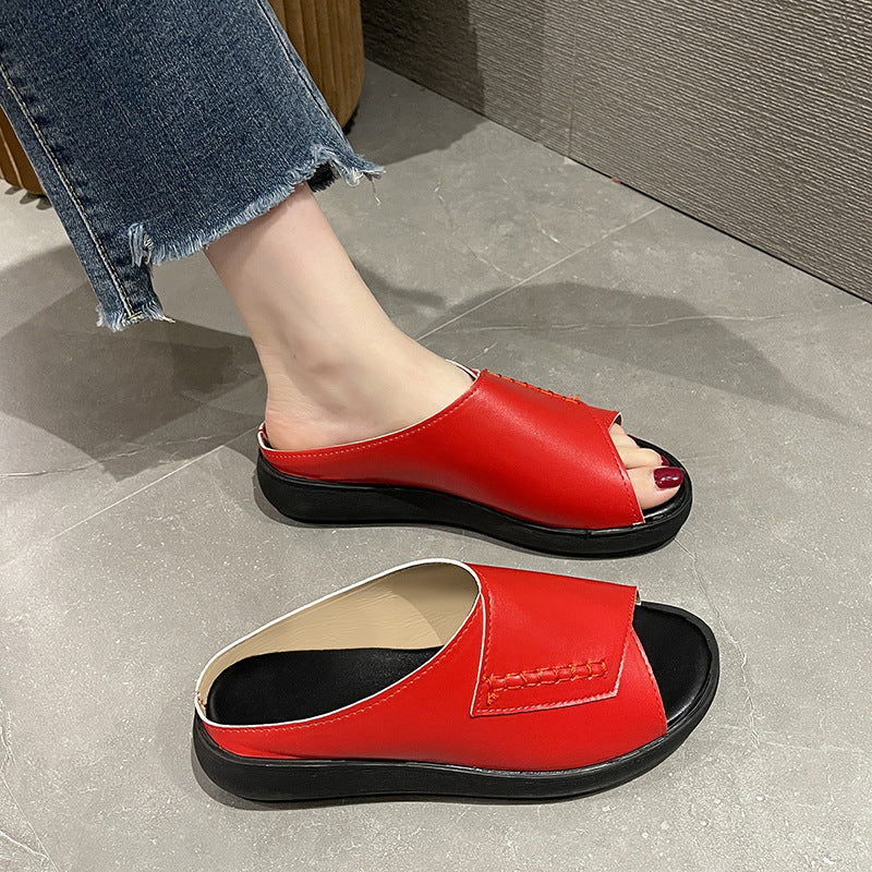 2023 Women's New Thick-Bottomed Fish Mouth Slippers-Limited Time Offer: 50% Off