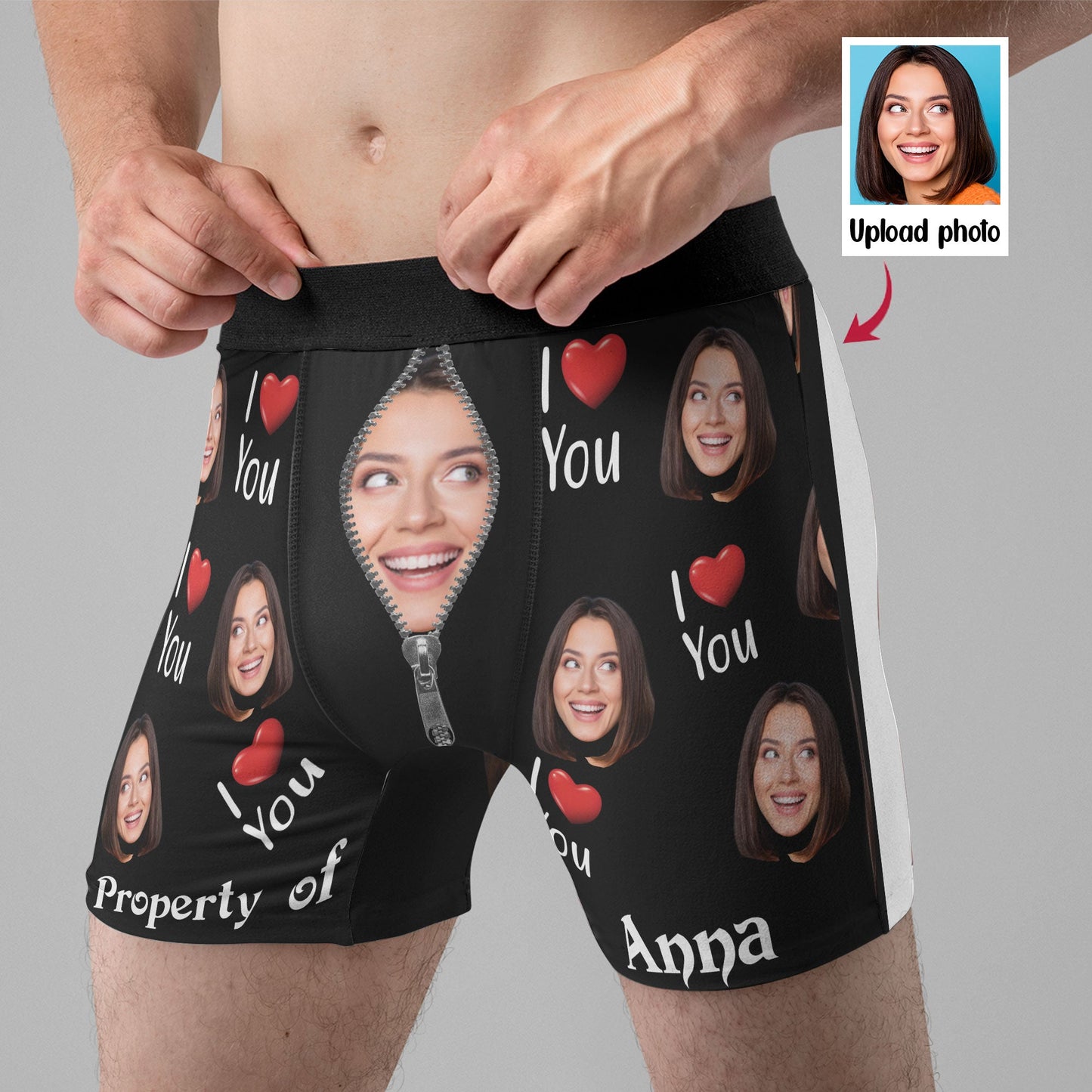 (Insert Photo) Property Of Girlfriends - Personalized Men's Boxer Briefs001